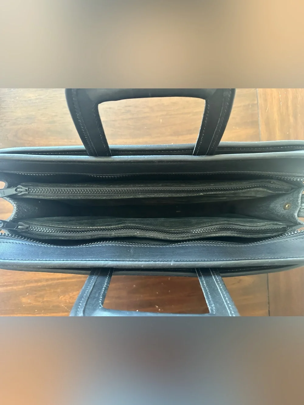 Jack Georges Authentic Belting Leather Professional Briefcase #9002 in Black